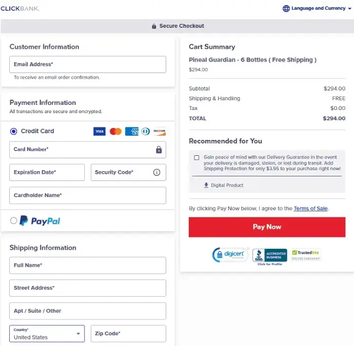 Aligned XT Order Page